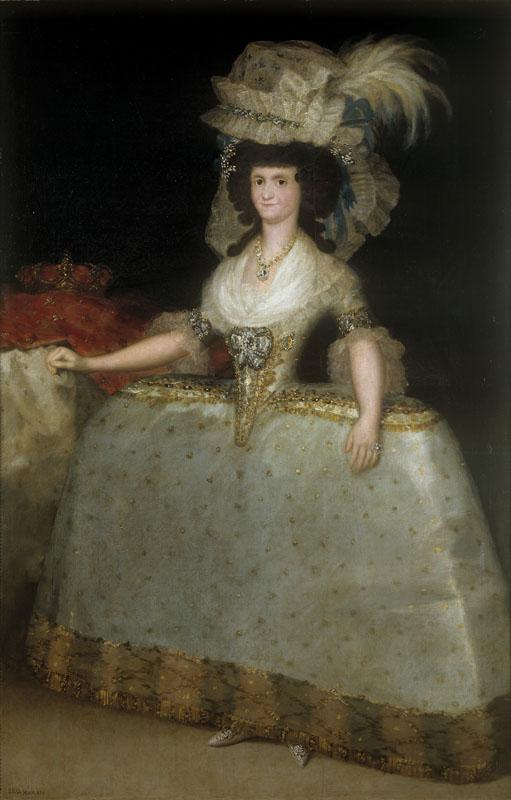 Goya y Lucientes, Francisco de-La reina Maria Luisa con tontillo-205 cm x 132 cm