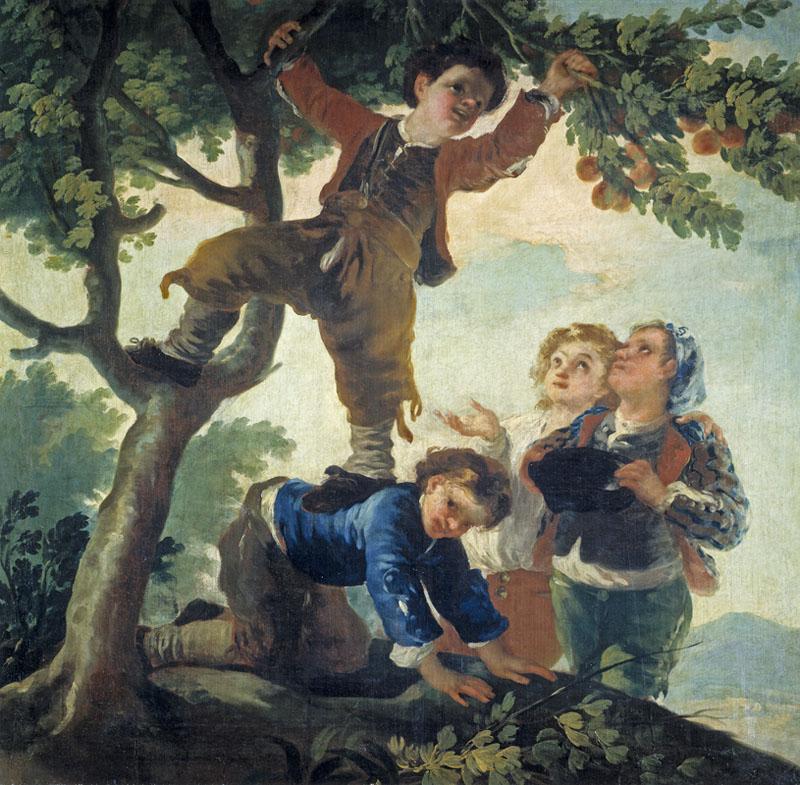 Goya y Lucientes, Francisco de-Muchachos cogiendo fruta-119 cm x 122 cm