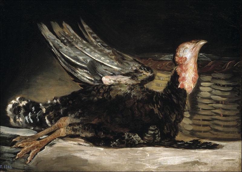 Goya y Lucientes, Francisco de-Un pavo muerto-45 cm x 62 cm
