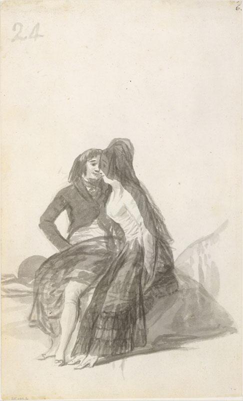Goya--Lovers Sitting on a Rock