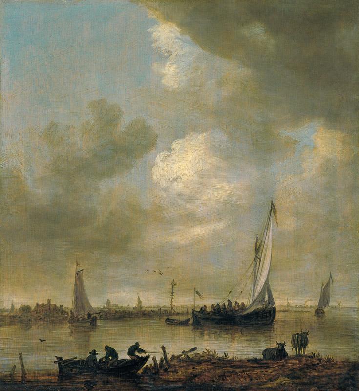 Goyen 1651 Estuario fluvial con smalschips y pescadores