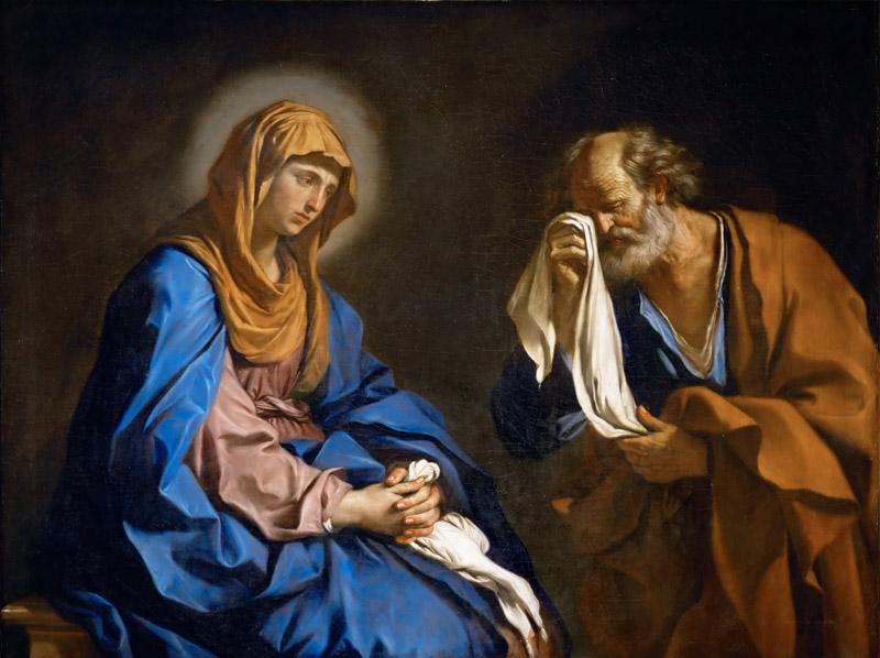 Guercino (1591-1666) -- Saint Peter Weeping Before the Virgin