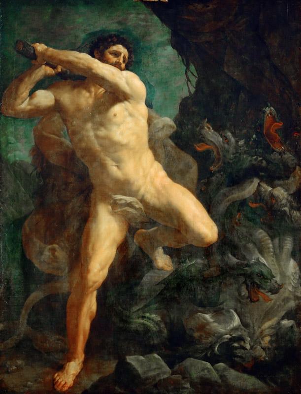 Guido Reni (1575-1642)-Hercules Killing the Hydra