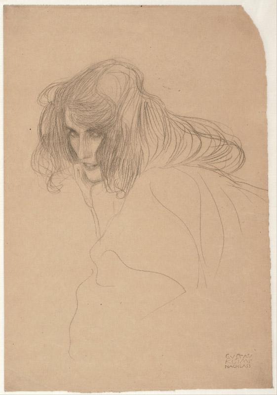 Gustav Klimt (1862-1918)-Head of a Woman in Three-Quarter Profil