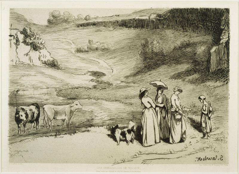 Gustave Courbet (1819-1877)-Les Demoiselles de village