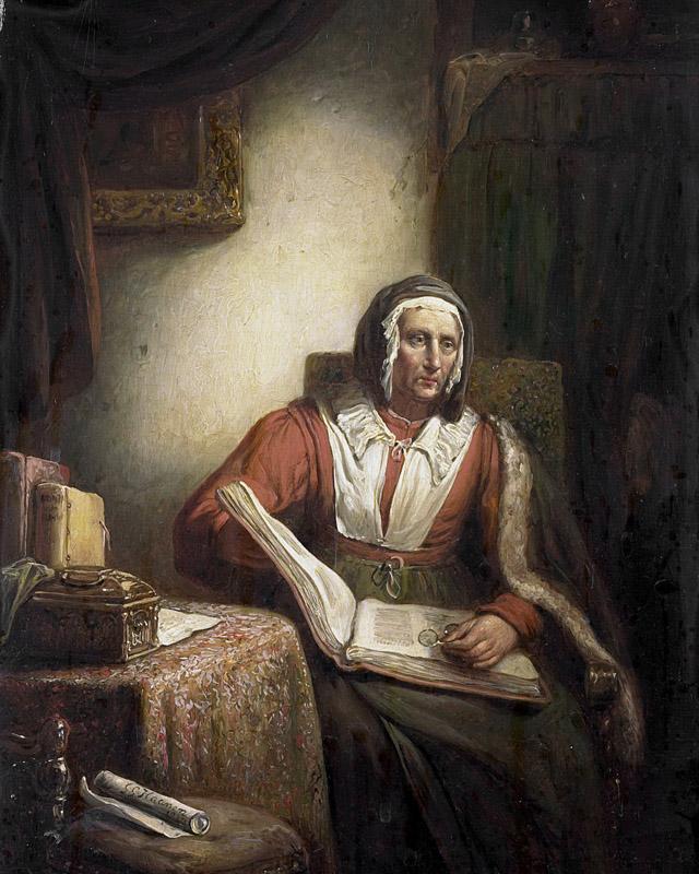 Haanen, George Gillis -- Lezende oude vrouw, 1834