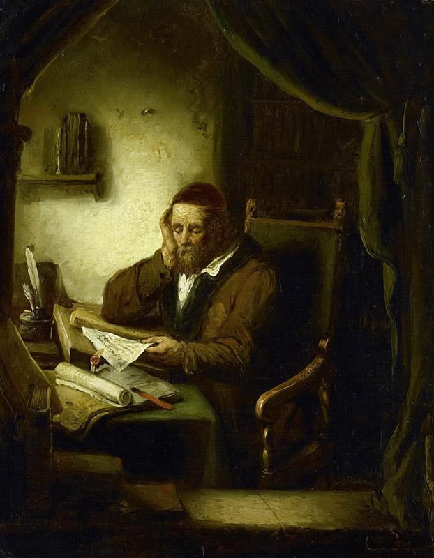 Haanen, George Gillis -- Oude man in zijn studeervertrek, 1833