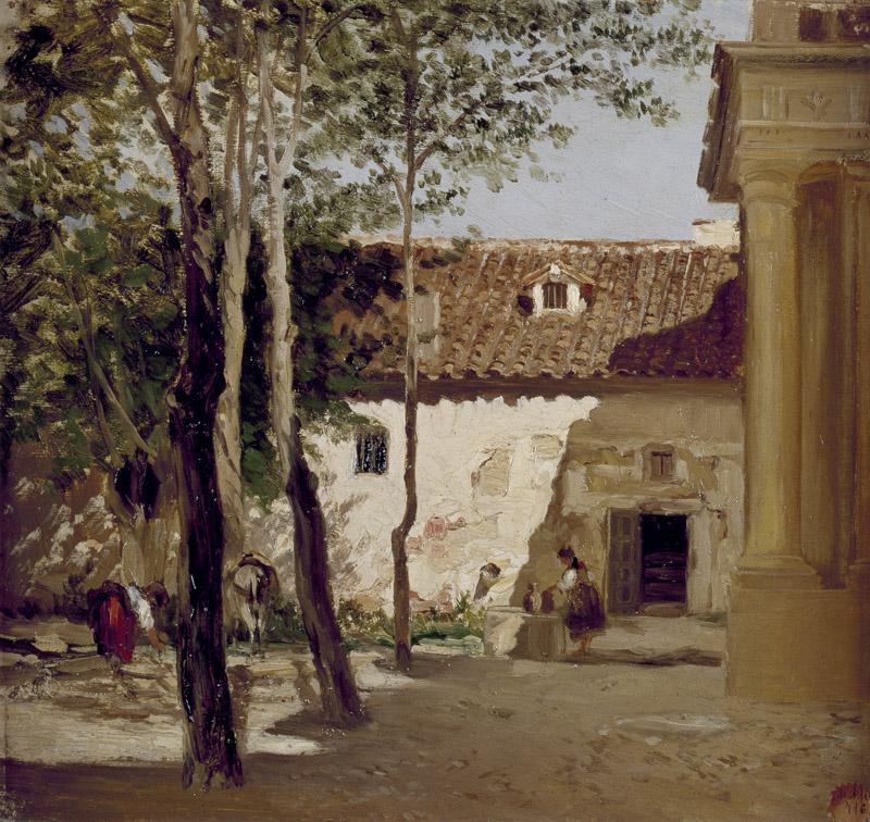 Haes, Carlos de-Patio del Monasterio de Piedra-30,8 cm x 32,3 cm