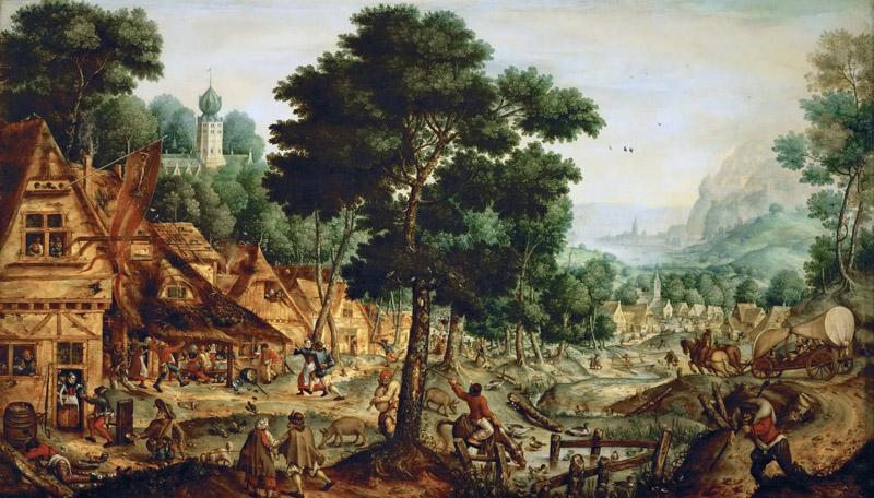 Hans Bol (1534-1593) -- Life in a Flemish Village