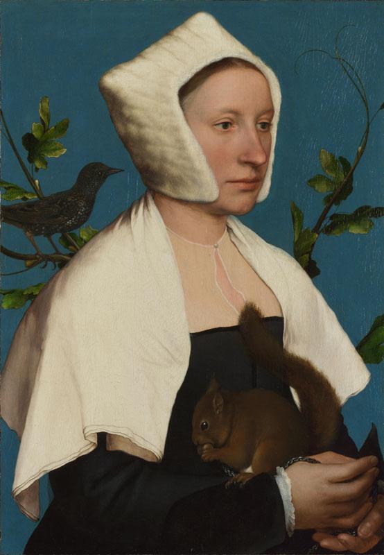 Hans Holbein the Younger - A Lady with a Squirrel and a Starling (Anne Lovell)