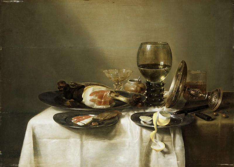 Heda Dutch (active Haarlem) 1594-1680-82 -- Still Life with a Ham and a Roemer
