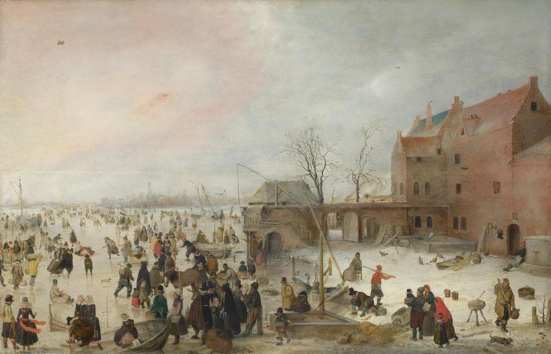 Hendrick Avercamp - A Scene on the Ice near a Town