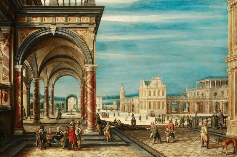 Hendrick van Steenwijck the Younger - A Square with Imaginary Buildings