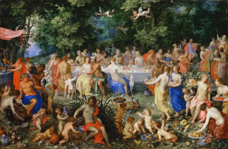 Hendrik van Balen I, landscape by Jan Brueghel the Elder -- Feast of the Gods (Le Festin des Dieux)