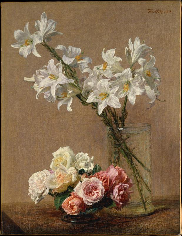 Henri Fantin-Latour--Roses and Lilies