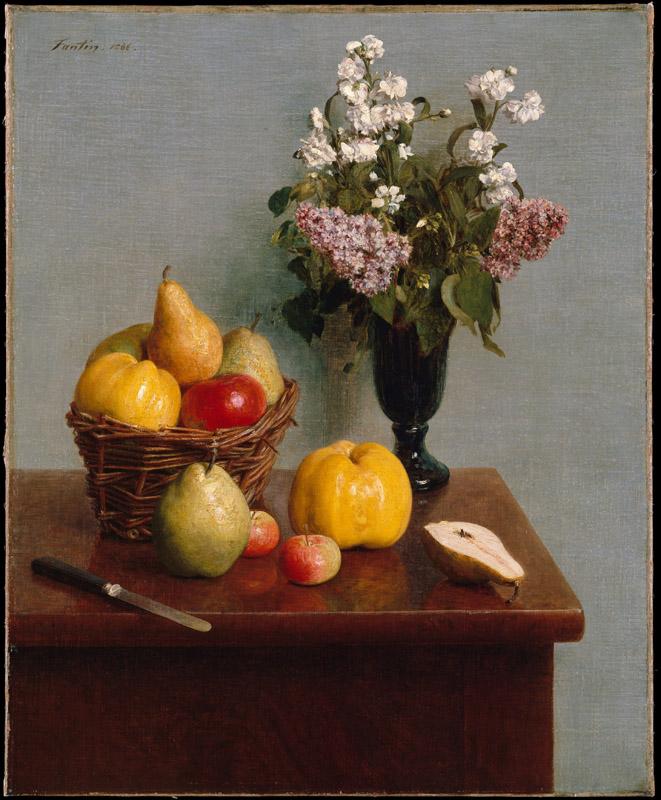 Henri Fantin-Latour--Still Life with Flowers and Fruit