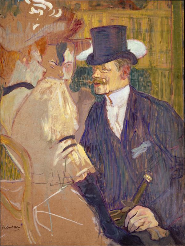 Henri de Toulouse-Lautrec--The Englishman (William Tom Warrener, 1861-1934) at the Moulin Rouge