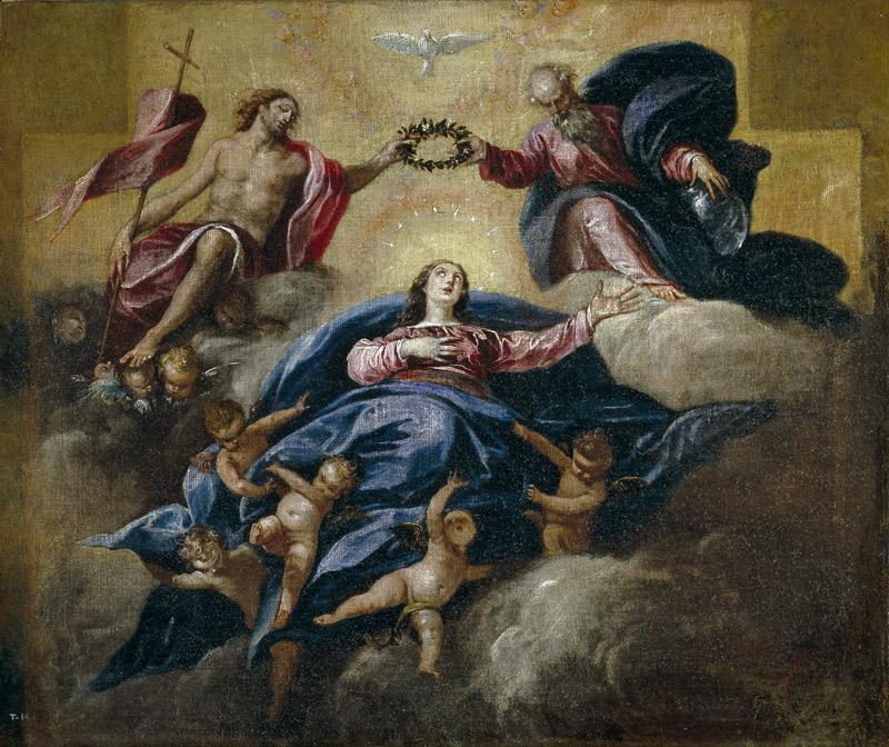 Herrera Barnuevo, Sebastian de-La Coronacion de la Virgen-52 cm x 62 cm