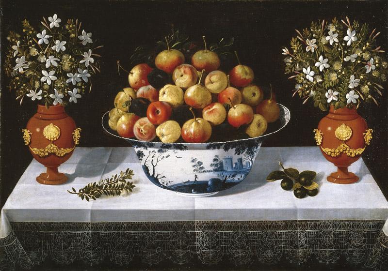 Hiepes, Tomas-Frutero de Delft y dos floreros-67 cm x 96 cm