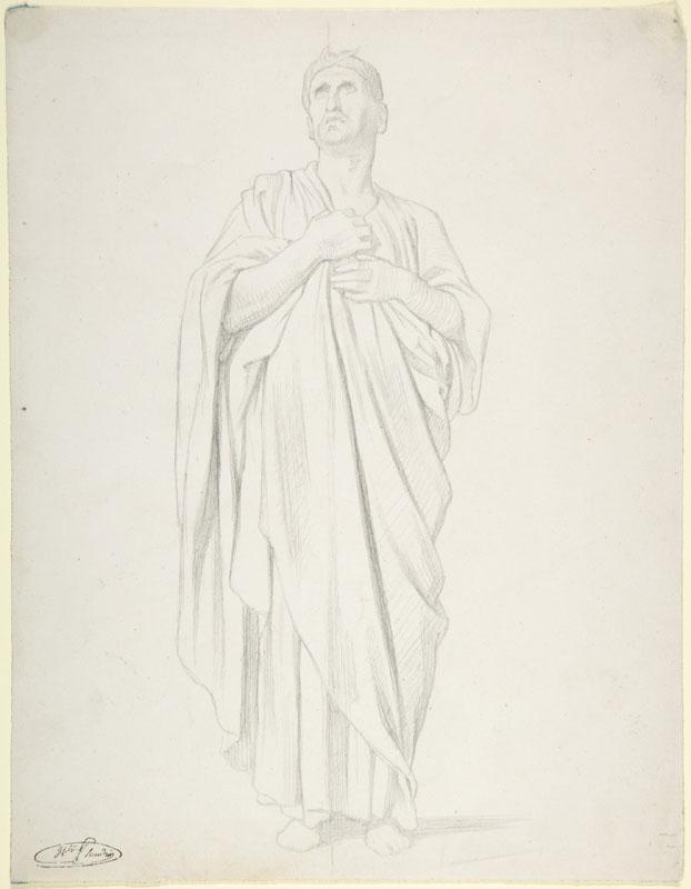 Hippolyte Flandrin--Study of an Apostle, for the painting