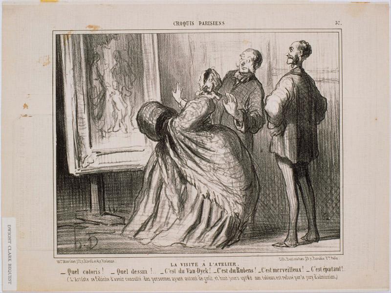 Honore Daumier (1808-1879)-Croquis Parisiens La visite a l atelier Quel croquis Quel dessin C est du Van Dyck
