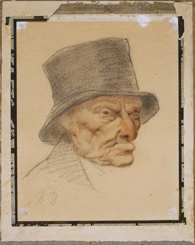 Honore Daumier (1808-1879)-Head of an Old Man