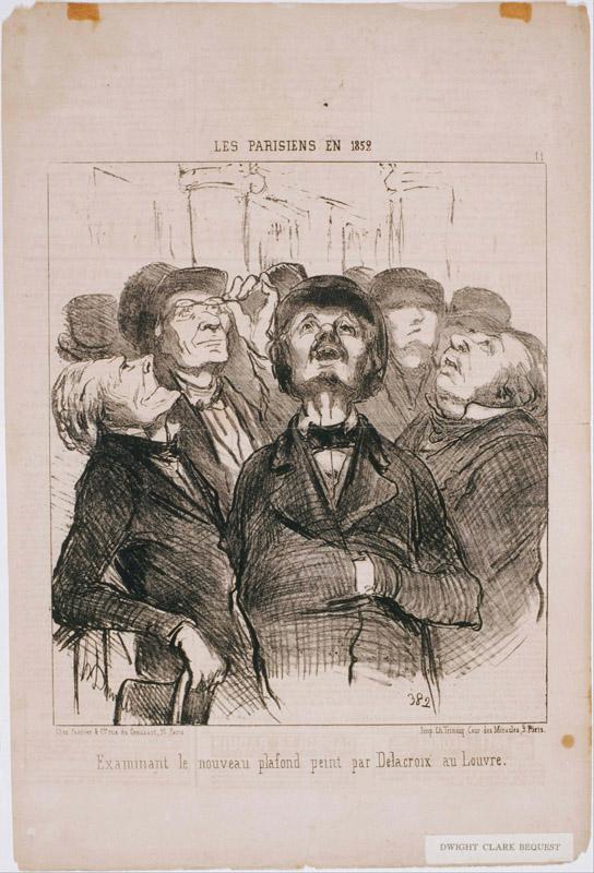 Honore Daumier (1808-1879)-Les Parisiens en 1852 Examinant le nouveau plafond