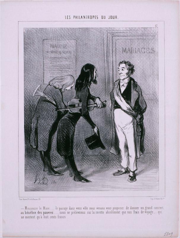Honore Daumier (1808-1879)-Les Philantropes du Jour Monsieur le Maire De passage dans votre ville