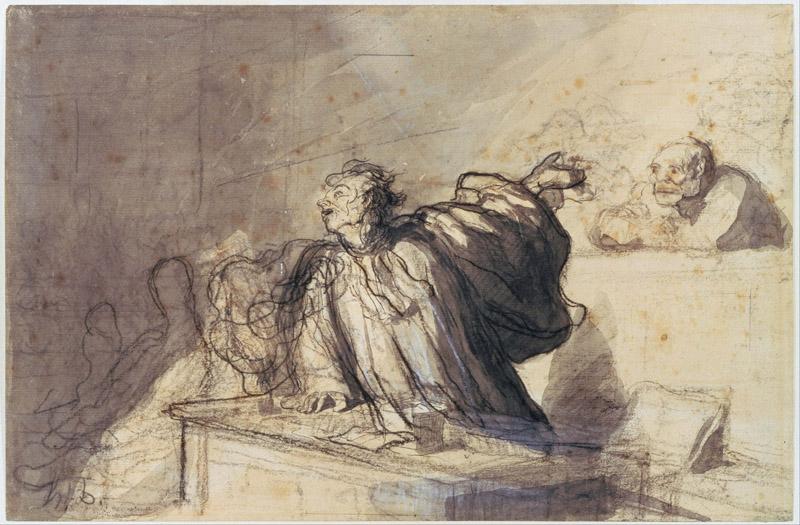 Honore Daumier (1808-1879)-Plea for the Defense