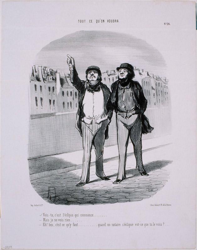 Honore Daumier (1808-1879)-Tout ce qu on voudra Vois-tu, c est l eclipse qui commence