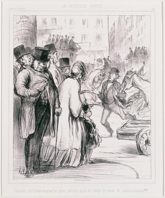 Honore Daumier-Le Nouveau Paris Comme c est heureux pour les gens presses qu on ait elargi les voies de communication