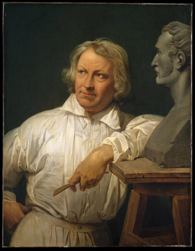 Horace Vernet--Bertel Thorvaldsen (1768-1844) with the Bust of Horace Vernet