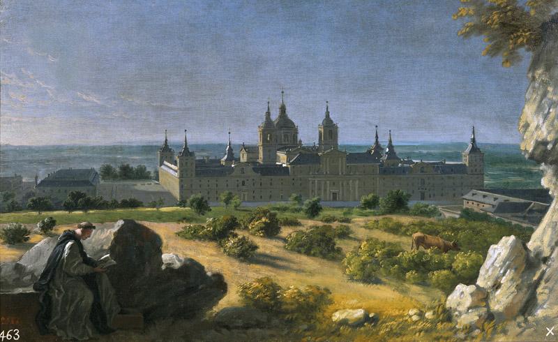 Houasse, Michel-Ange-Vista del Monasterio de El Escorial-50 cm x 82 cm