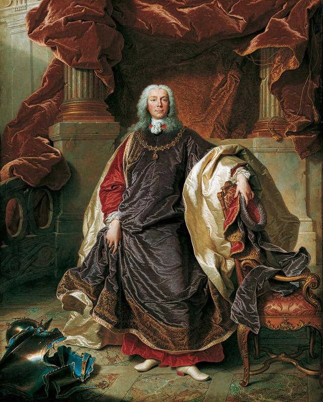 Hyacinthe Rigaud - Portrait of Prince Joseph Wenzel I von Liechtenstein wearing the robes of the