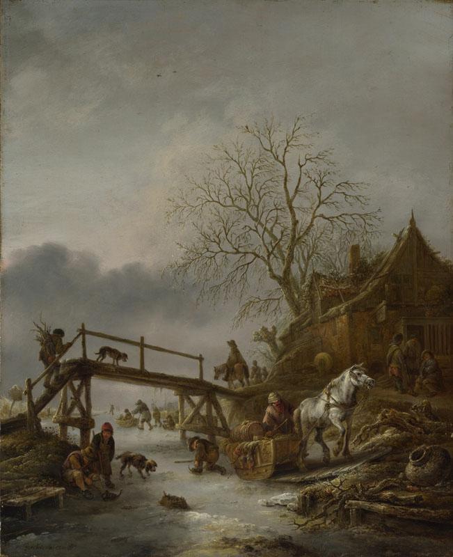 Isack van Ostade - A Winter Scene