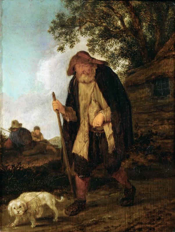Isack van Ostade-A blind man and his dog