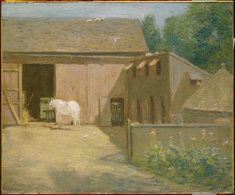 J. Alden Weir (1852-1919)-New England Barnyard