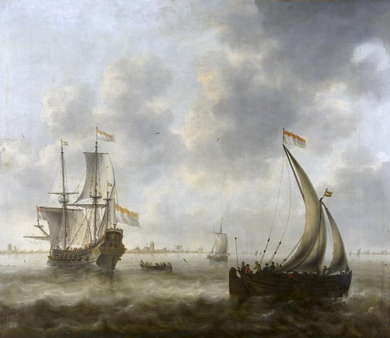 Jacob Adriaensz Bellevois - View of Ships on a River