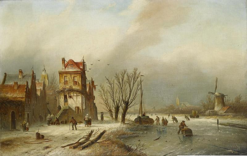 Jacob Coenraad Spohler-Dutch winter scene