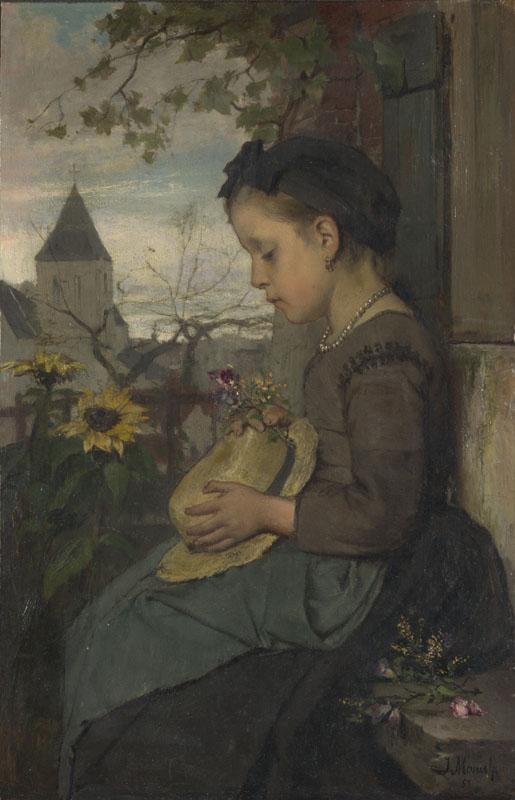 Jacob Maris - A Girl seated outside a House
