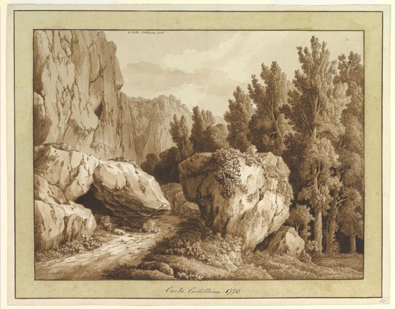 Jacob Philipp Hackert--A Rocky Landscape at Civita Castellana