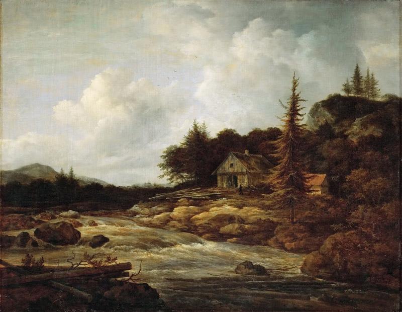 Jacob van Ruisdael (1628 or 1629-1682) -- Landscape with a Mountain River