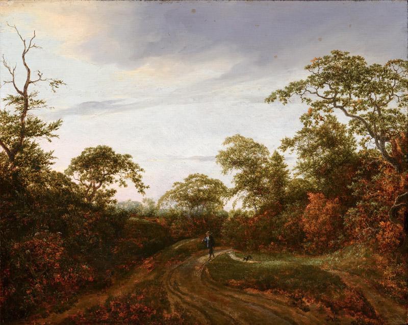 Jacob van Ruisdael - Road through a Wooded Landscape at Twilight