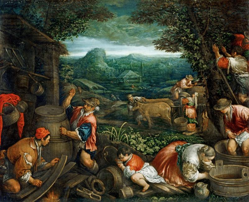 Jacopo Bassano il Vecchio (c.1510-1592) -- Autumn (Grape Harvest)