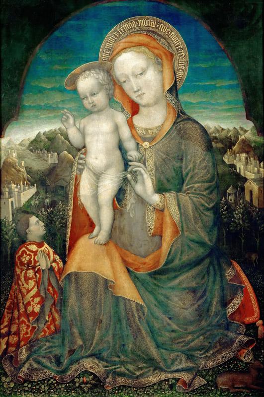 Jacopo Bellini (c. 1400-1470 or 1471) -- Virgin and Child Adored by Leonello d Este
