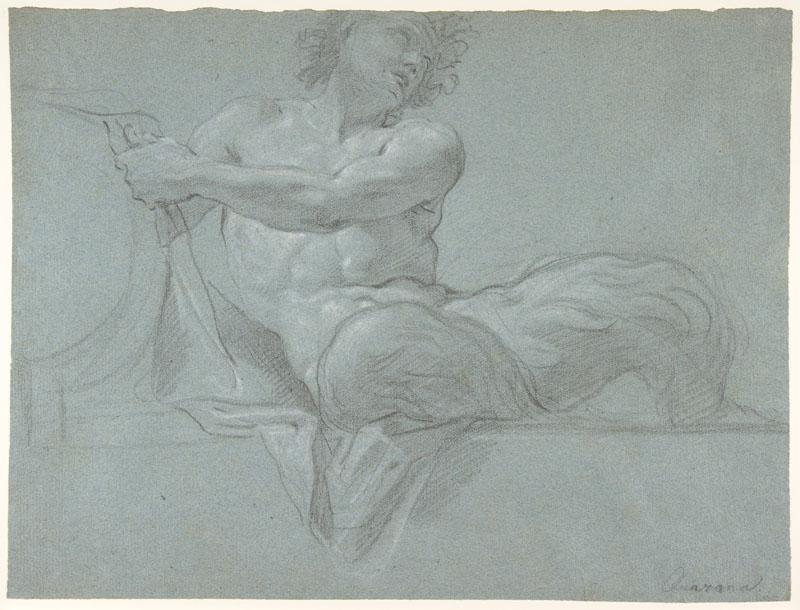 Jacopo Guarana--Satyr Reclining on a Ledge, Facing Right