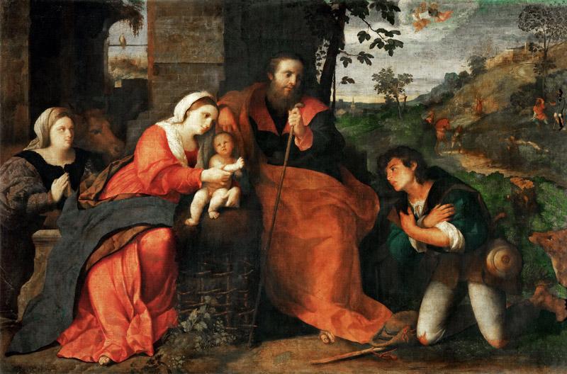 Jacopo Palma, il vecchio -- Adoration of the Shepherds with a Donor