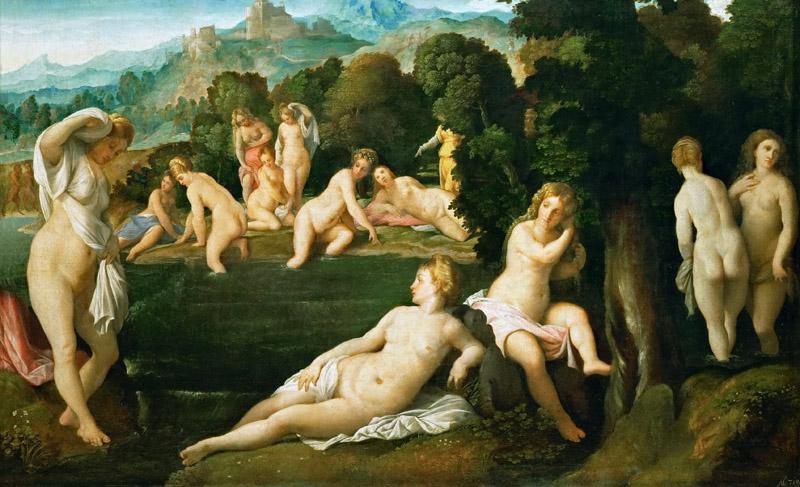 Jacopo Palma, il vecchio -- Bathing Nymphs
