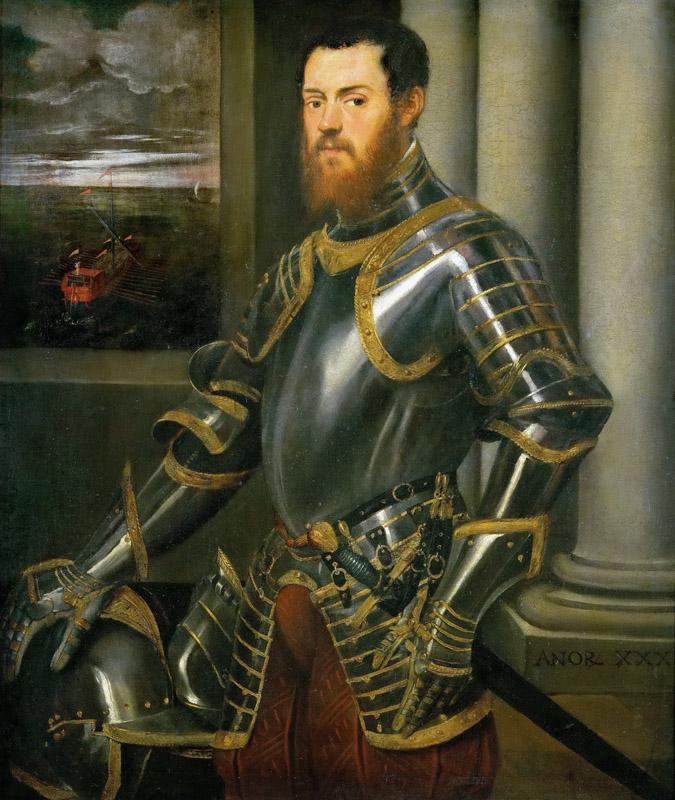 Jacopo Tintoretto -- Man with Gold-damascened Armor