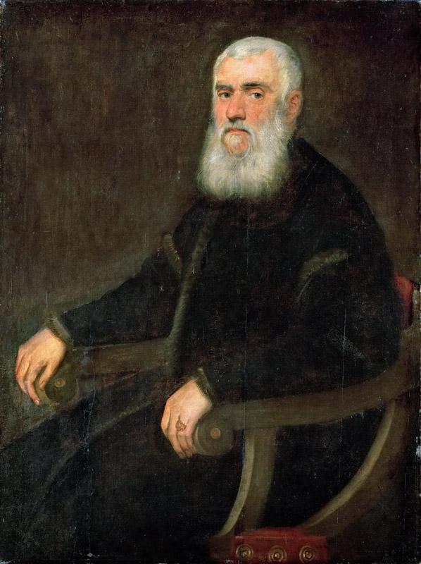 Jacopo Tintoretto -- Man with a White Beard in an Armchair